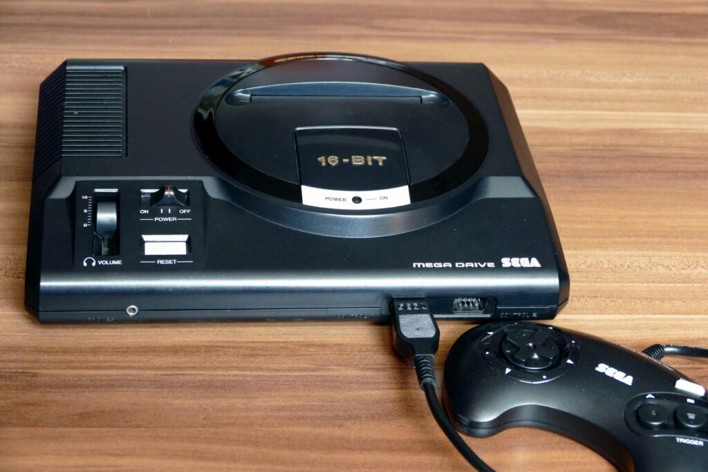 best sega genesis games collection showing Mega Drive cartridges and controller