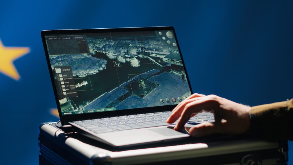 free projection mapping software showing MapMap interface with mesh warping controls and 3D surface preview on left monitor with projected output on right