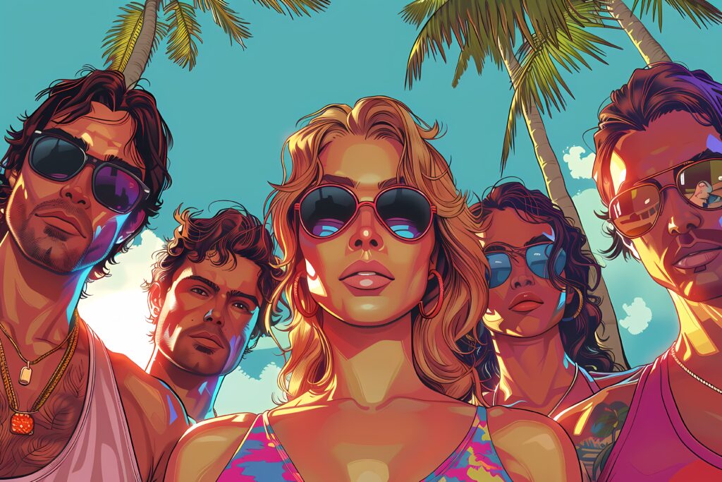 GTA 6 voice actors showing Lucia and Jason character models representing who voices Lucia in GTA 6 Jason voice actor Brian Gloriana DJ Cara Cal Hampton and full cast guide