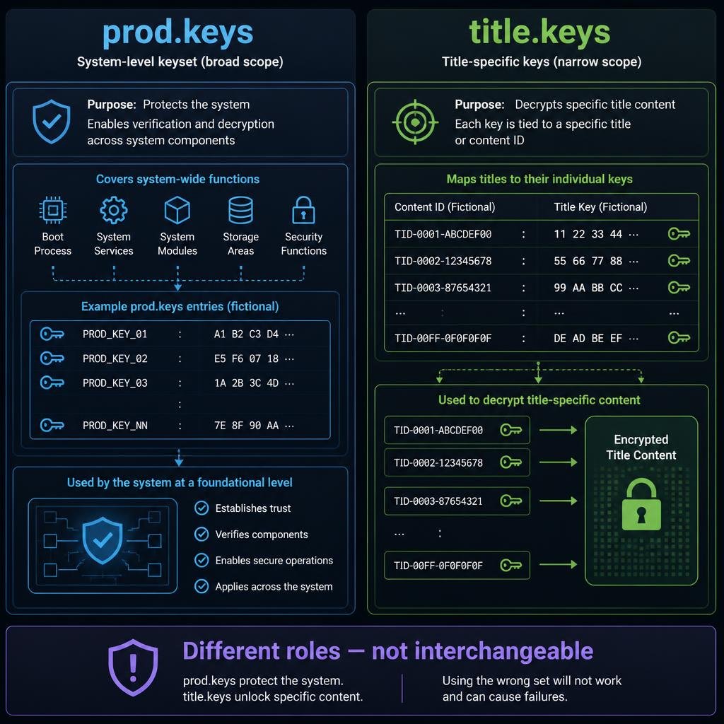 Nintendo Switch prod.keys vs title.keys comparison