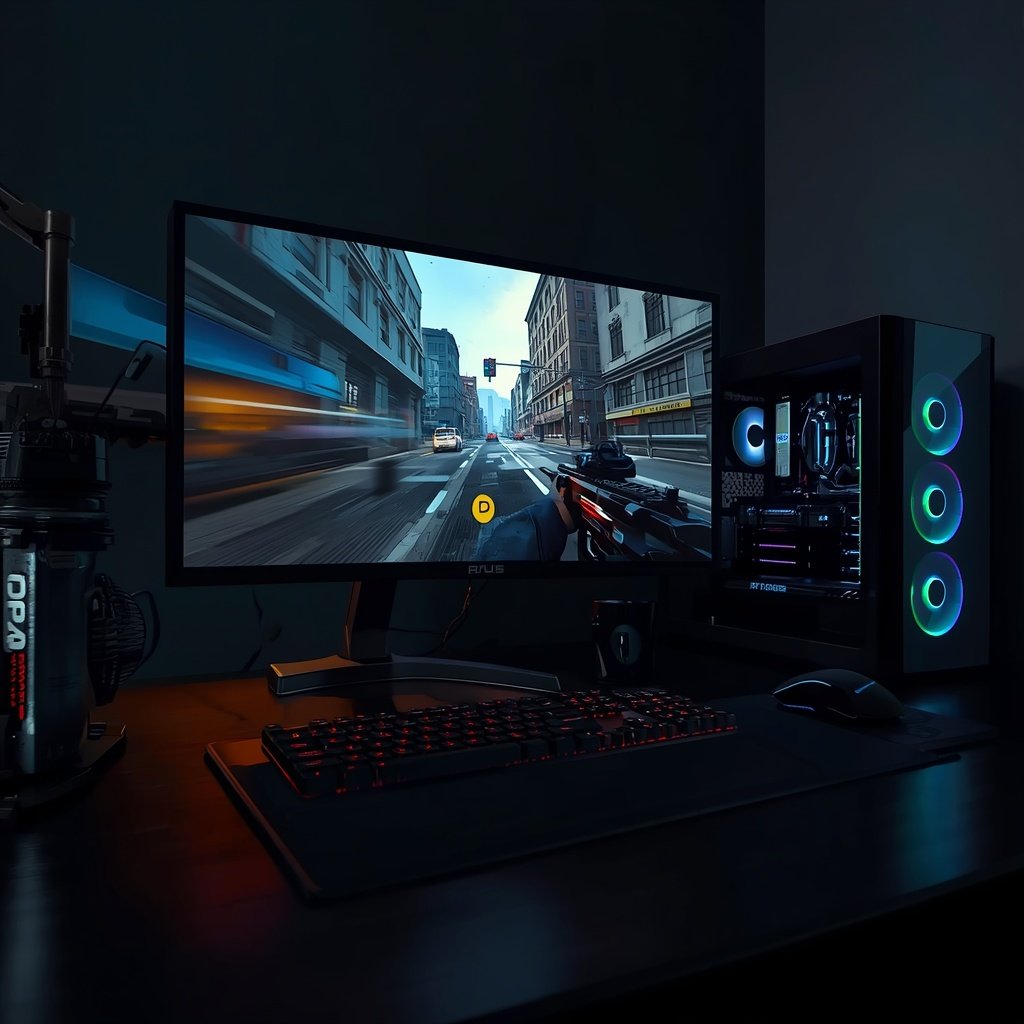 Gaming PC running Warzone with optimized graphics settings